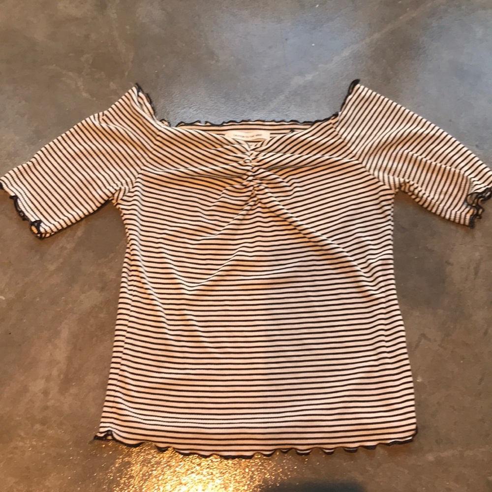 Striped off the shoulder top